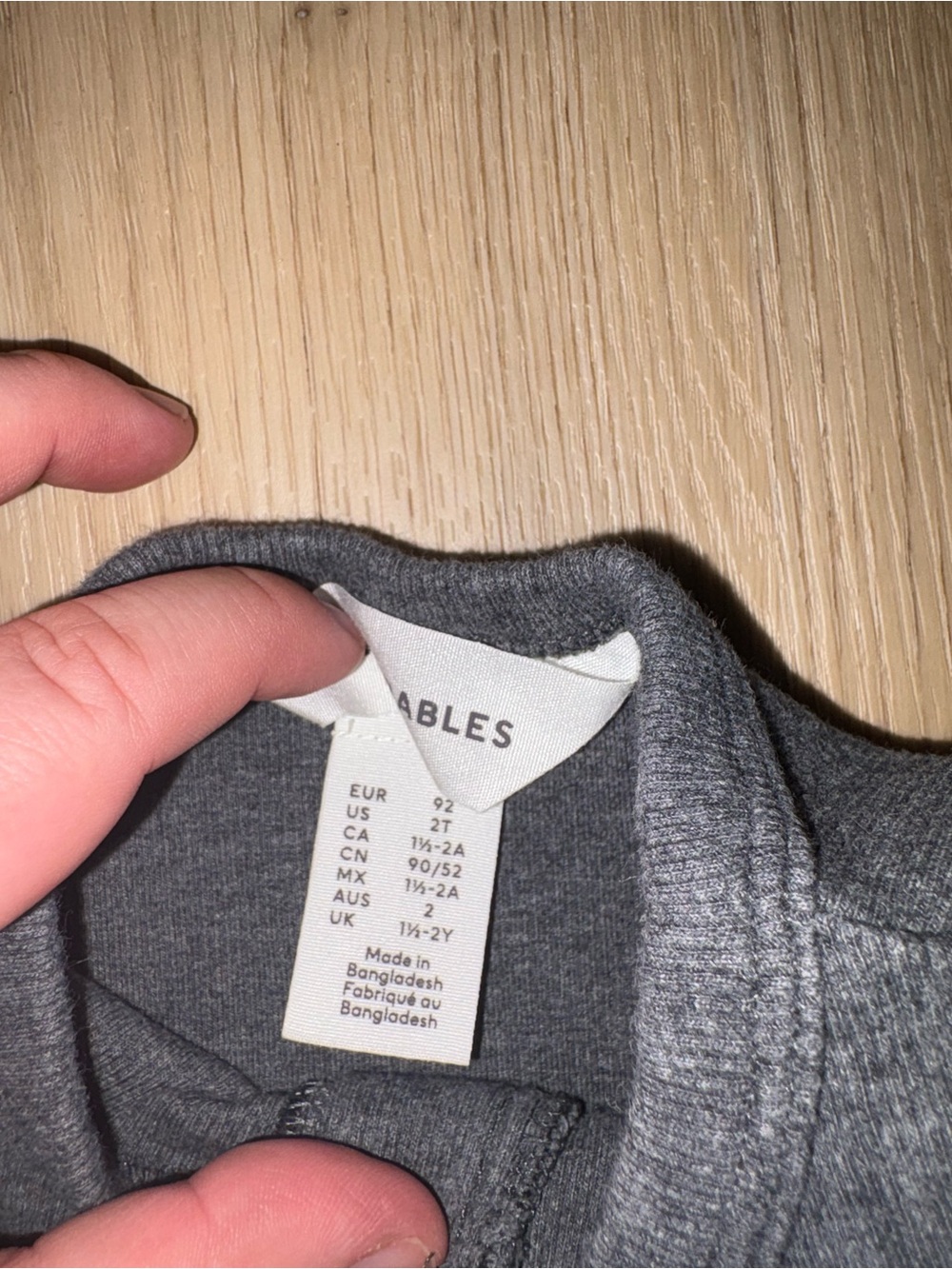 H&M Kids Henley Long Sleeve Tops - Dark Gray & Light Gray - Picture 3 of 3